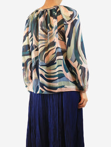 Blue embellished sheer blouse - size UK 12 Tops Emilio Pucci 