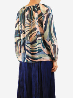 Blue embellished sheer blouse - size UK 12 Tops Emilio Pucci 