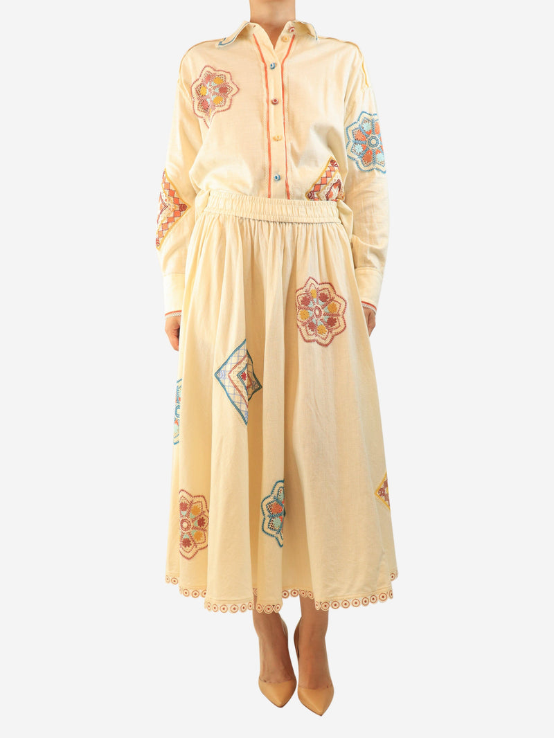 Cream skirt and blouse two piece set - size UK 10 Sets Zimmermann 
