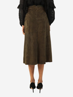 Green suede midi skirt - size UK 4 Skirts S'Max Mara 