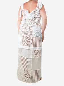 Róisín Pierce White lace embroidered maxi dress - size