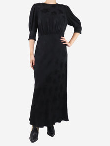 Rixo Black Lucile floral-jacquard crepe maxi dress - size M