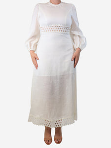 Zimmermann White lace-panel maxi dress - size UK 12