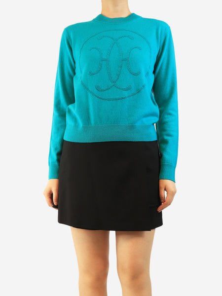 Turquoise cashmere jumper - size UK 12 product image