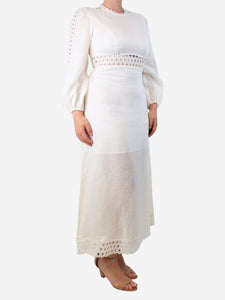Zimmermann White lace-panel maxi dress - size UK 12