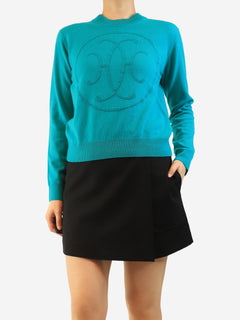 Turquoise cashmere jumper - size UK 12 Knitwear Hermes 
