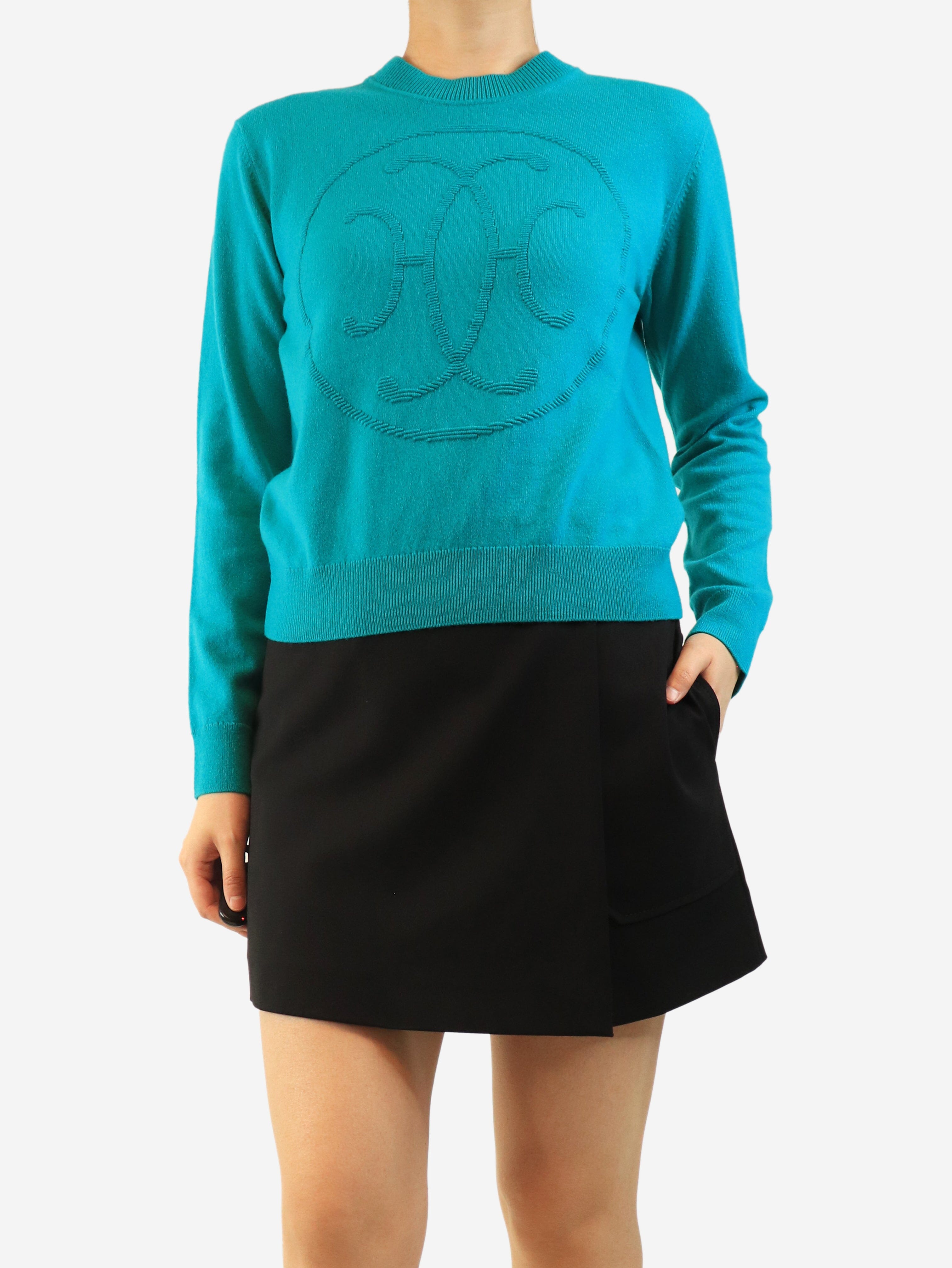 Turquoise cashmere jumper - size UK 12 Knitwear Hermes 