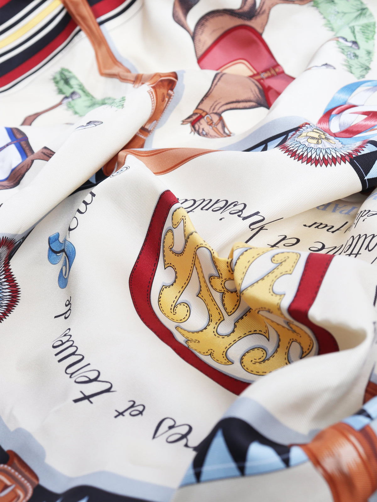 Multicolour silk horse printed scarf Scarves Hermes 