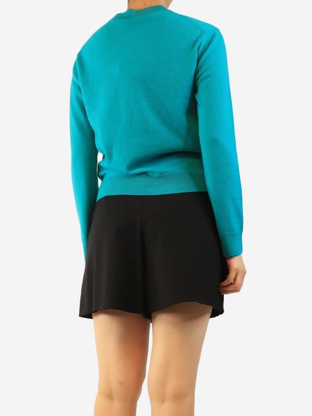 Turquoise cashmere jumper - size UK 12 alternate image