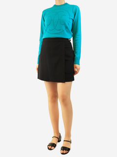 Black gabardine skort - size UK 10 Shorts Hermes 