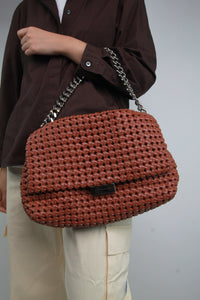 Stella McCartney Tan woven faux-leather shoulder bag