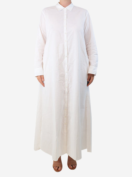 White cotton midi shirt dress - size M product image