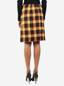 Marni Multicolour boucle check pencil skirt - size UK 6