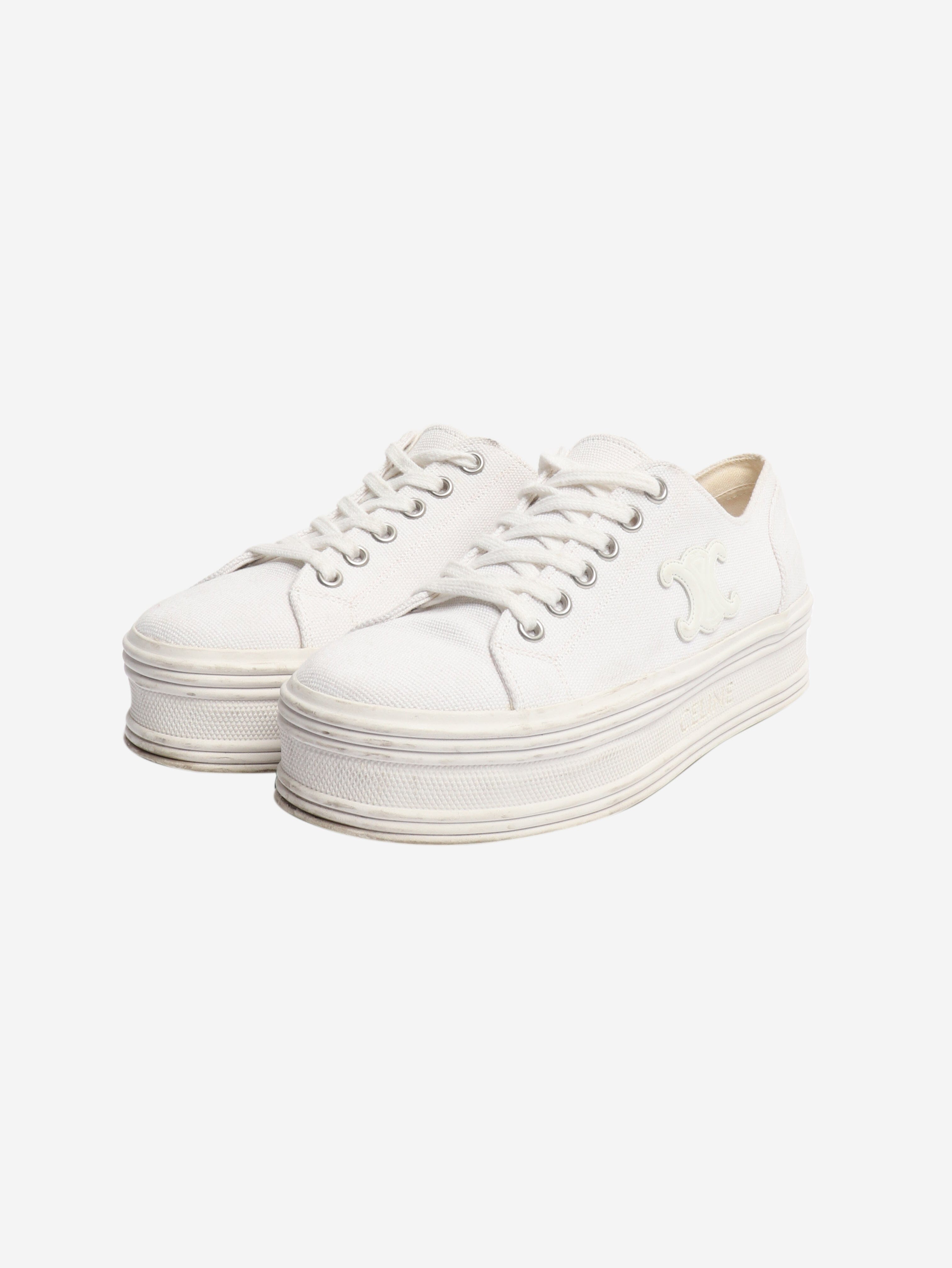 White Jane low-top canvas sneakers - size EU 35 Trainers Celine 