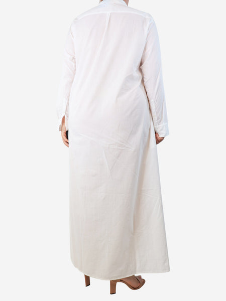 White cotton midi shirt dress - size M alternate image