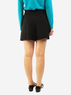 Black gabardine skort - size UK 10 Shorts Hermes 