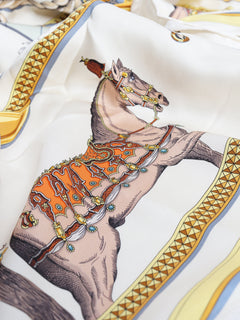 Multicolour silk horse printed scarf Scarves Hermes 