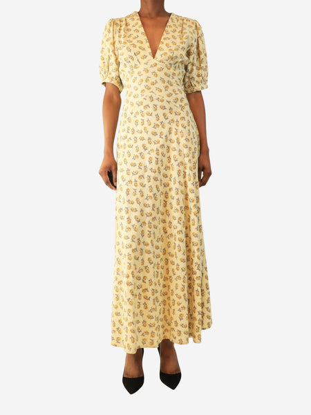 Yellow floral maxi dress - size S product image