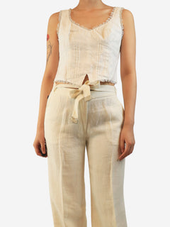 White lace-trim camisole - size UK 10 Tops Reformation 
