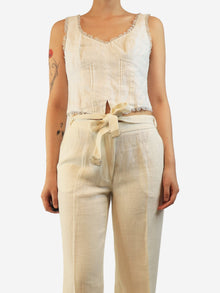 White lace-trim camisole - size UK 10 Tops Reformation 
