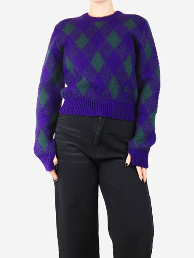 Purple Argyle knit jumper - size L Knitwear Burberry 