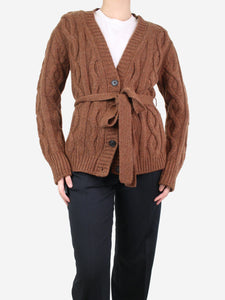 Brock Collection Brown belted cable knit cardigan - size M