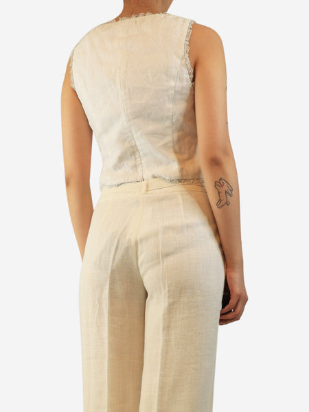 White lace-trim camisole - size UK 10 alternate image