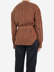 Brock Collection Brown belted cable knit cardigan - size M