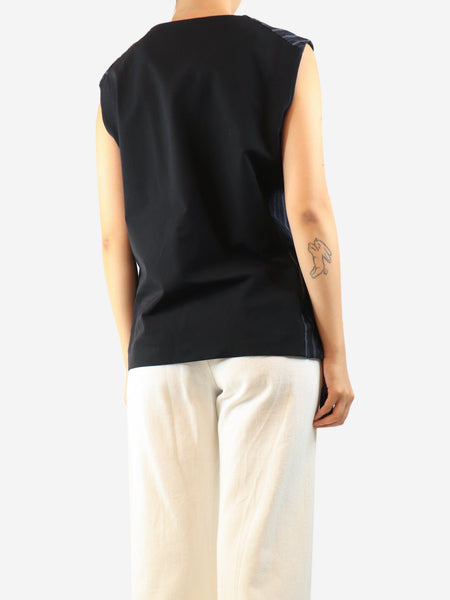 Navy sleeveless striped top - size M alternate image