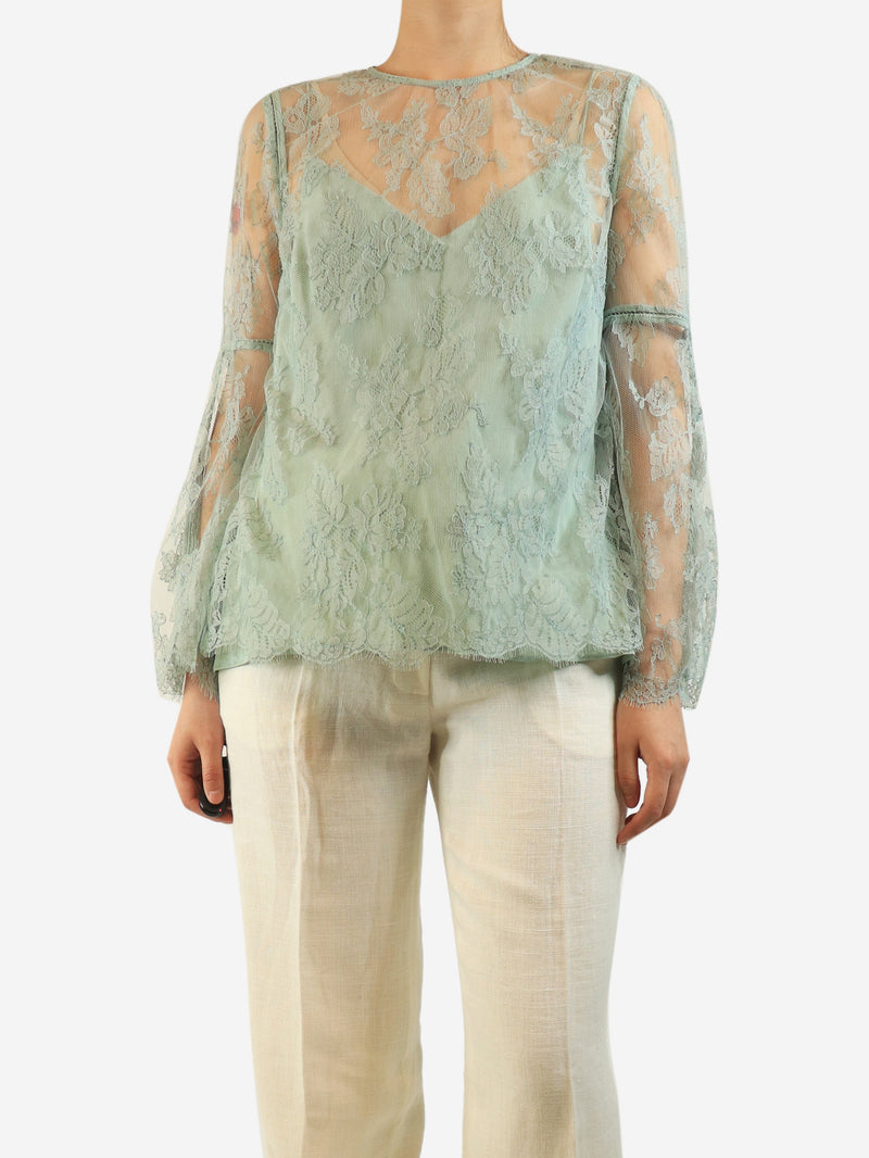 Mint lace top - size UK 14 Tops Zimmermann 