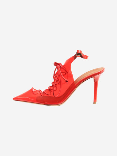 Red Alia 90 naplak perspex slingbacks - size EU 38.5 Heels Malone Souliers 