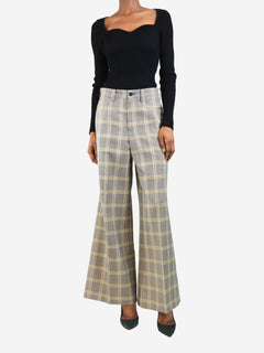 Black and yellow check wool-blend trousers - size UK 6 Trousers Marni 