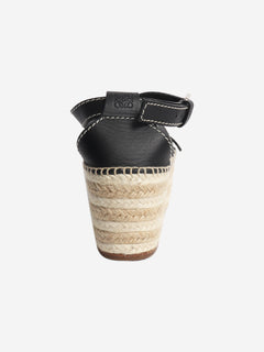 Black leather platform espadrille sandals - size EU 37 Heels Loewe 