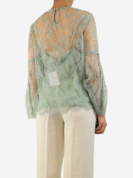 Mint lace top - size UK 14 alternate image