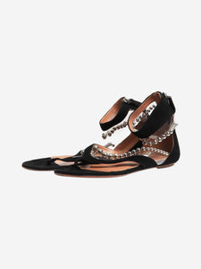 Alaia Black suede beaded sandals - size EU 39 (UK 6)