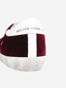 Golden Goose Deluxe Brand Burgundy velvet Superstar trainers - size EU 37
