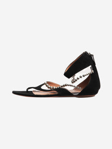 Alaia Black suede beaded sandals - size EU 39 (UK 6)