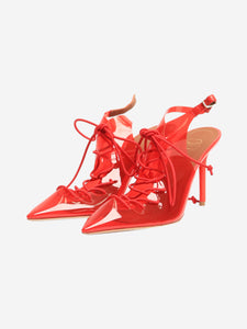 Malone Souliers Red Alia 90 naplak perspex slingbacks - size EU 38.5