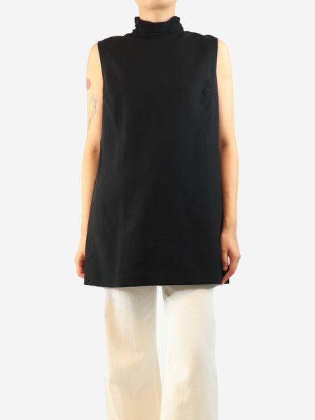 Black sleeveless high neck top - size UK 12 product image