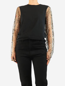 Black sequin long sleeve top - size M Tops Dries Van Noten 