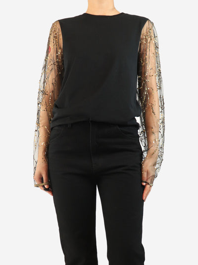 Black sequin long sleeve top - size M Tops Dries Van Noten 