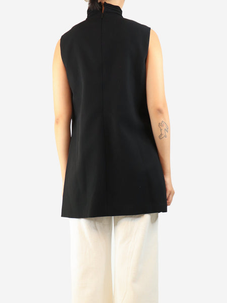 Black sleeveless high neck top - size UK 12 alternate image