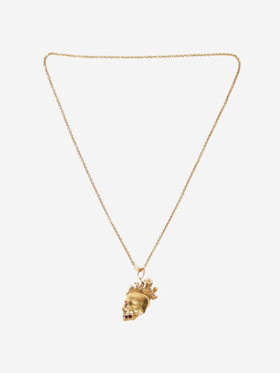 Gold skull necklace with swarovski crystals - size Necklaces Alexander McQueen 