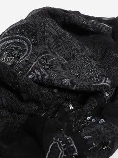 Black beaded silk scarf Scarves Etro 