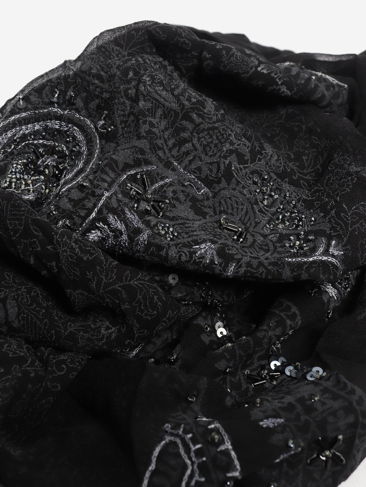 Black beaded silk scarf Scarves Etro 