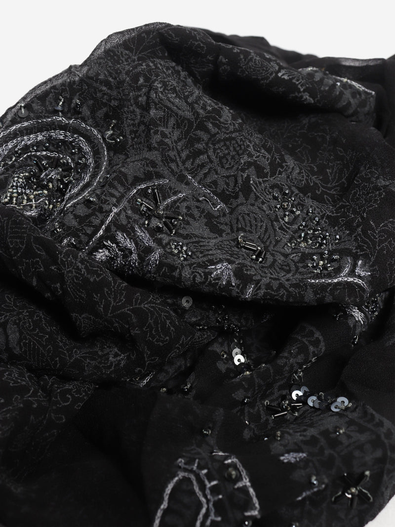 Black beaded silk scarf Scarves Etro 