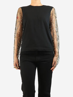 Black sequin long sleeve top - size M Tops Dries Van Noten 