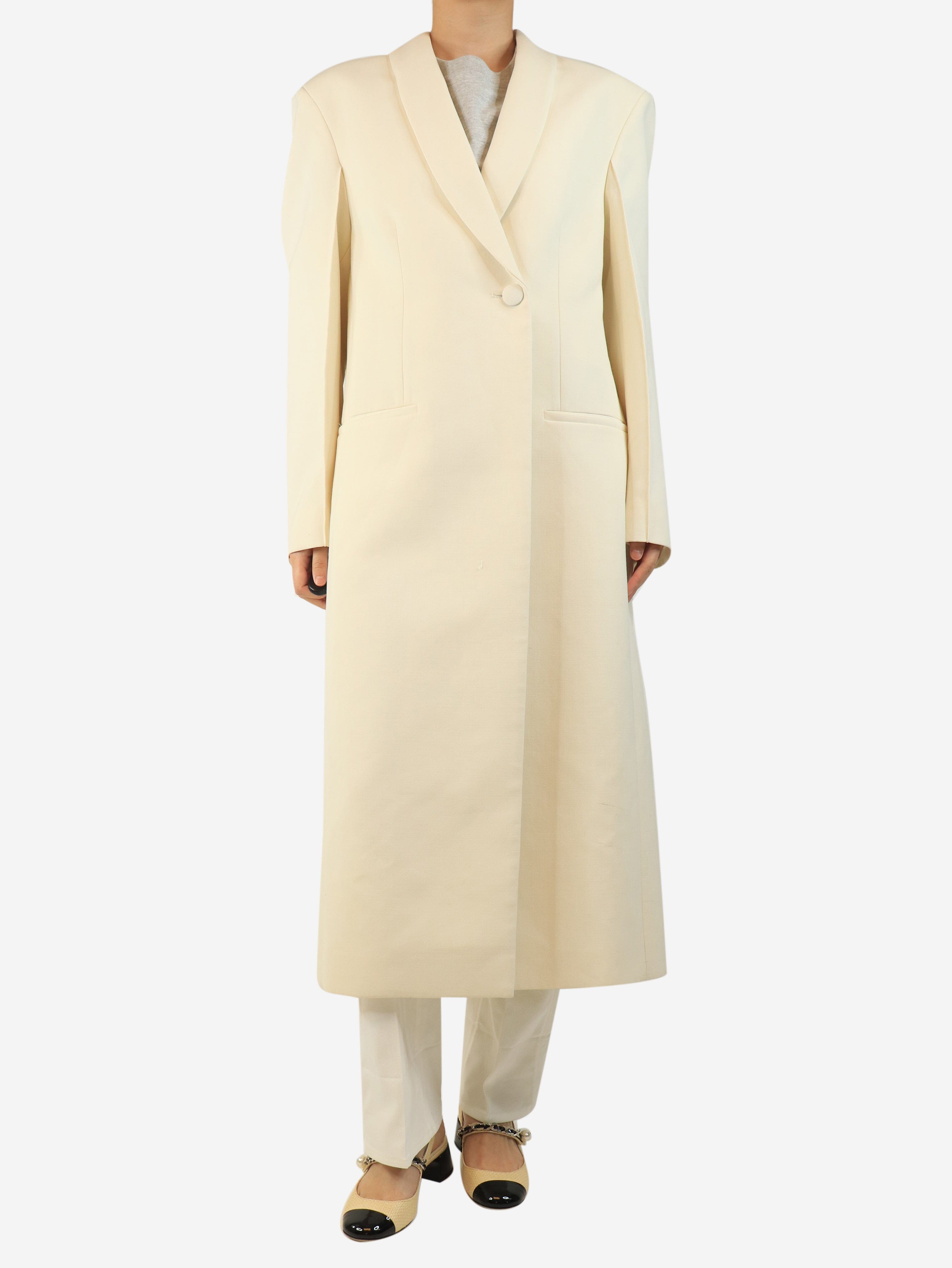 White tailored single-breasted coat - size UK 10 Coats & Jackets Rohe 