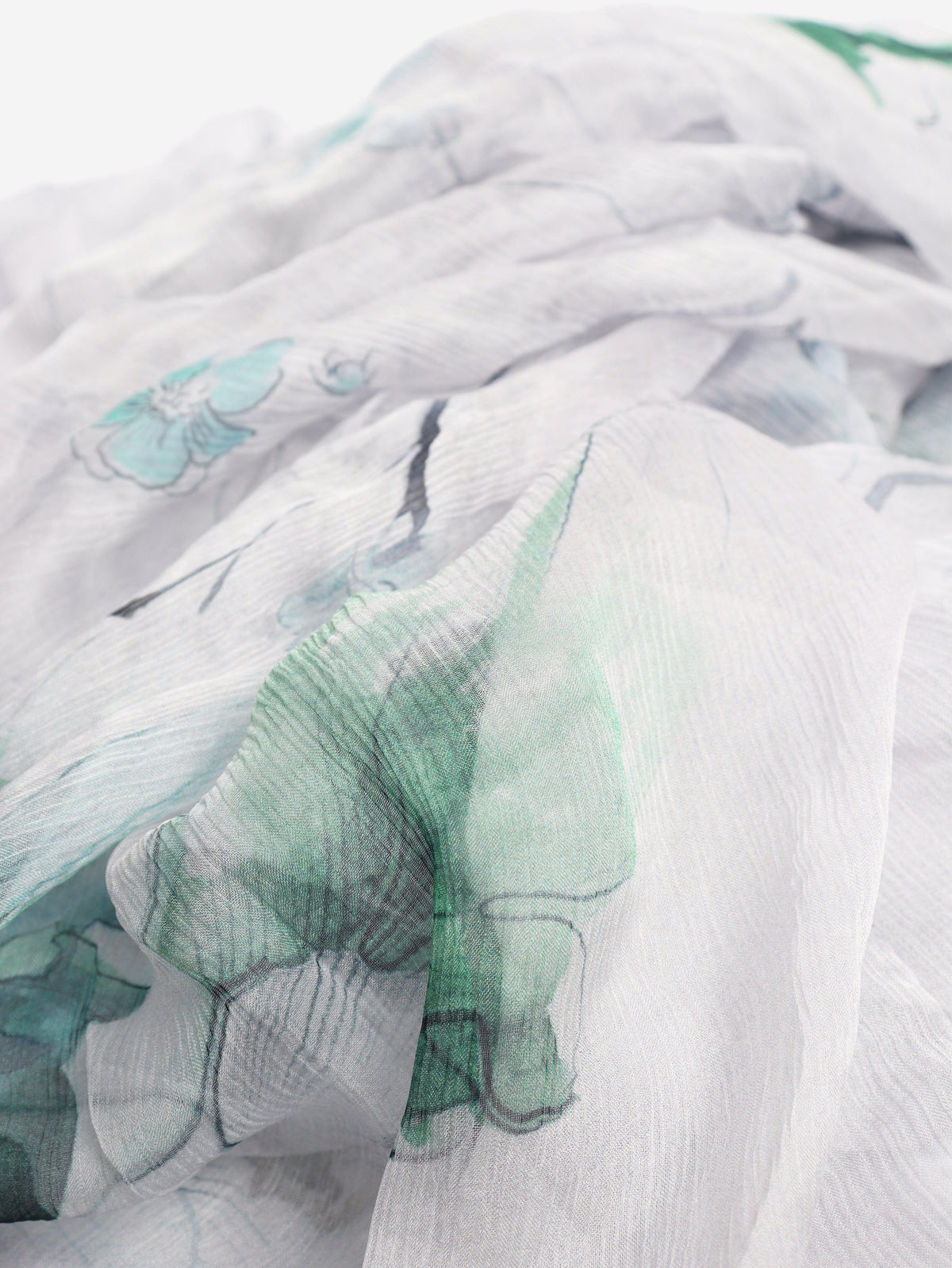 Blue sheer silk floral shawl Scarves Max Mara 