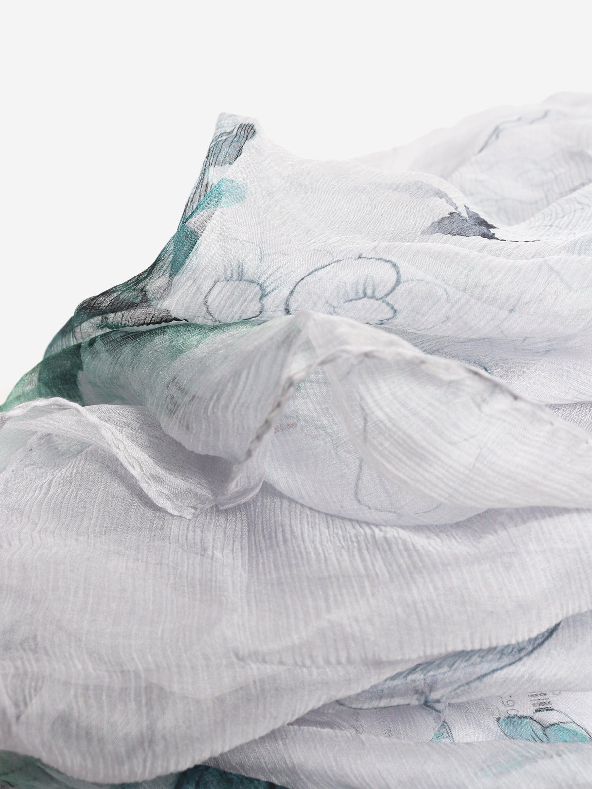Blue sheer silk floral shawl Scarves Max Mara 